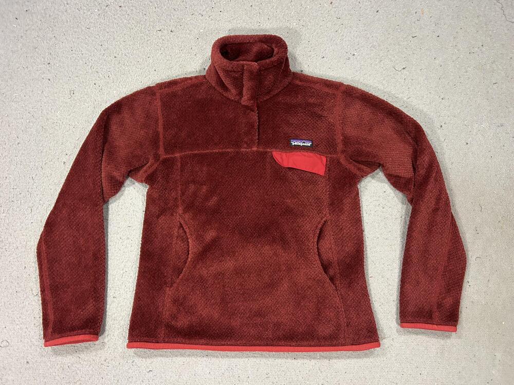 Vintage Patagonia Jacket Womens Small Red Burgundy Fleece Hiking Gorpcore